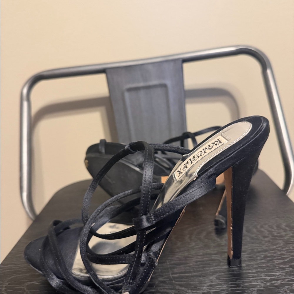 Badgley Mischka Black Strappy Heels - Picture 7 of 12